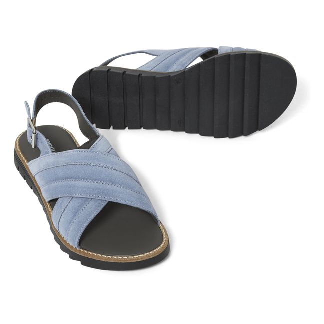 Suede Sandals | Hellblau