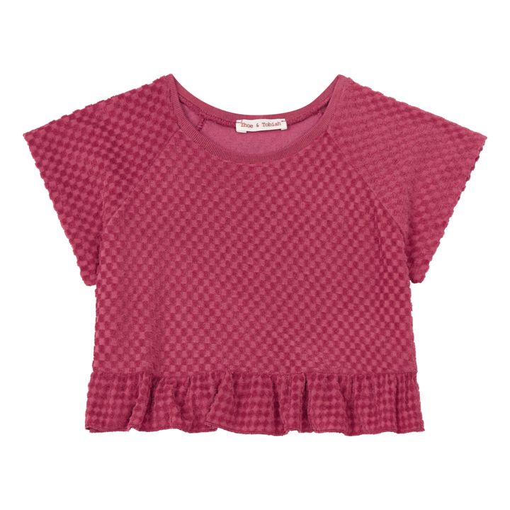 Frottee-T-Shirt Rüschen | Rosa- Produktbild Nr. 0