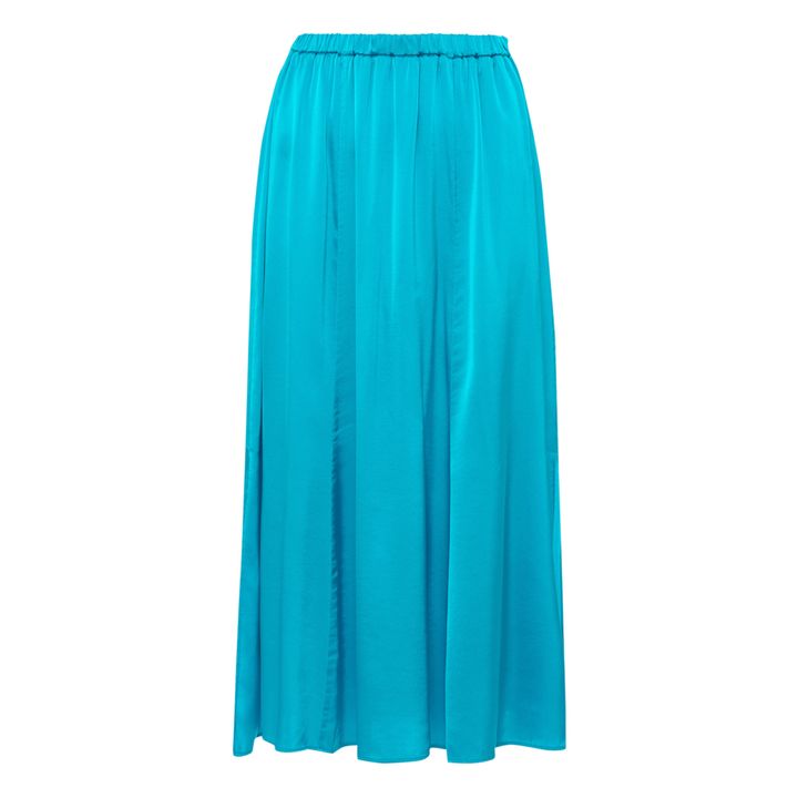 Elasticated Silk Satin Skirt | Blau- Produktbild Nr. 0