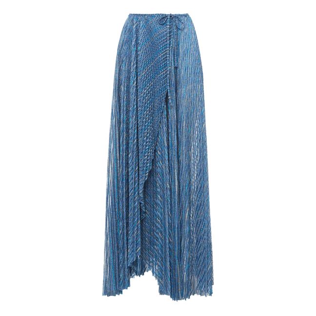 Jupe Portefeuille Métallisée | Bleu