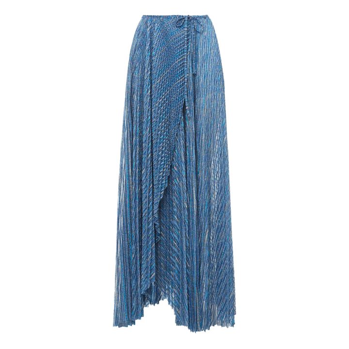 Metallic Wrap Skirt | Blau- Produktbild Nr. 0