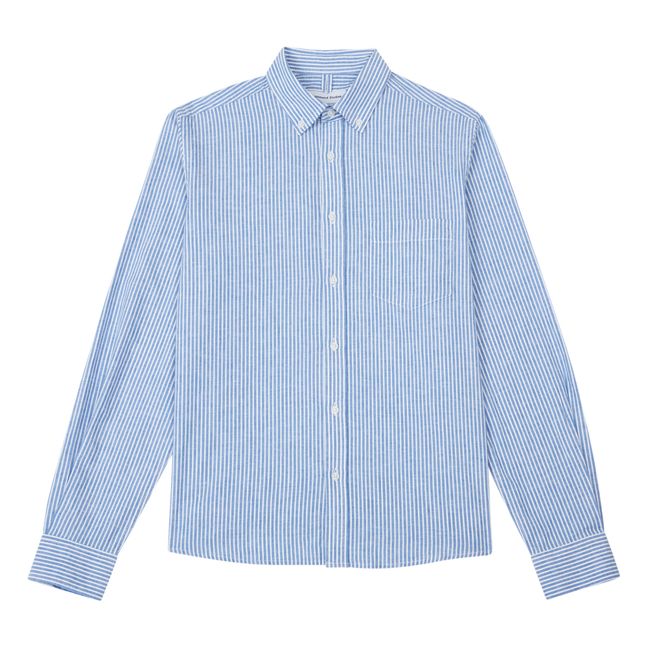 Striped Linen Shirt | Azzurro