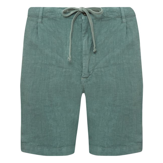 Tank Linen Bermuda Shorts | Chrome green