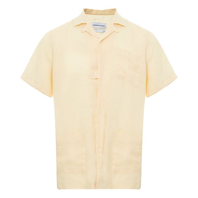 Linen Short Sleeve Shirt | Giallo chiaro