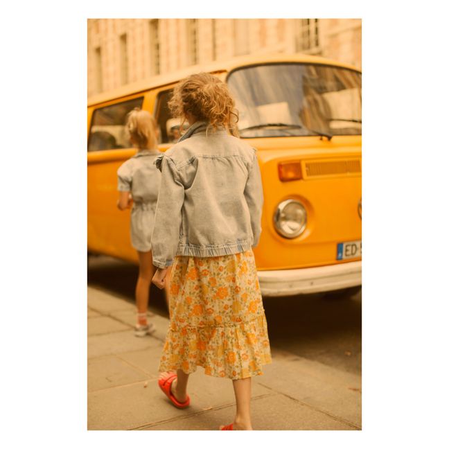 Rachel Floral Lurex Skirt | Orange