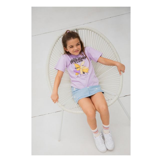 Organic Cotton Holiday Club Girl T-Shirt  | Lila