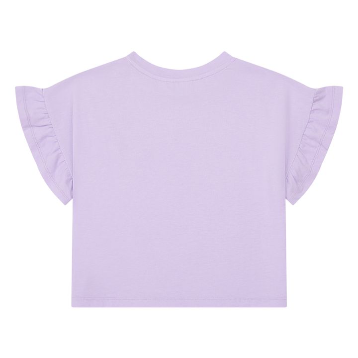 Organic Cotton Shell Frill T-Shirt  | Lila- Produktbild Nr. 4