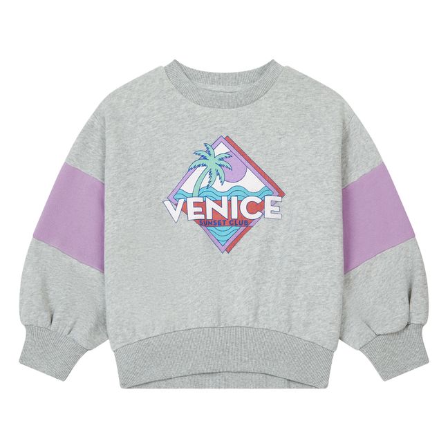 Organic Cotton Venice Girl Sweatshirt  | Gris Jaspeado
