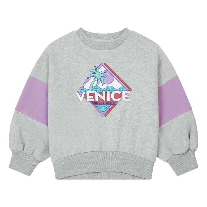 Organic Cotton Venice Girl Sweatshirt  | Grigio chiné- Immagine del prodotto n°0