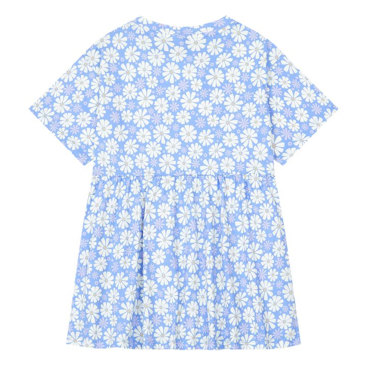 Organic Cotton Retro Flower Mini Dress  | Light blue- Product image n°3