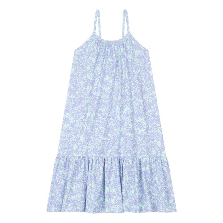 Organic Cotton Pastel Flower Maxi Dress  | Verde agua- Imagen del producto n°0