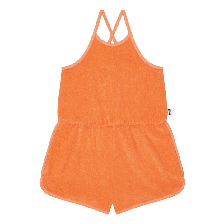 Organic Terry Cloth Playsuit | Apricot- Product image n°0