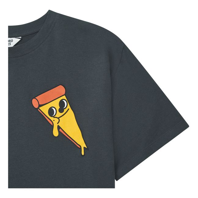 Organic Cotton Pizza Life Loose T-Shirt  | Nero