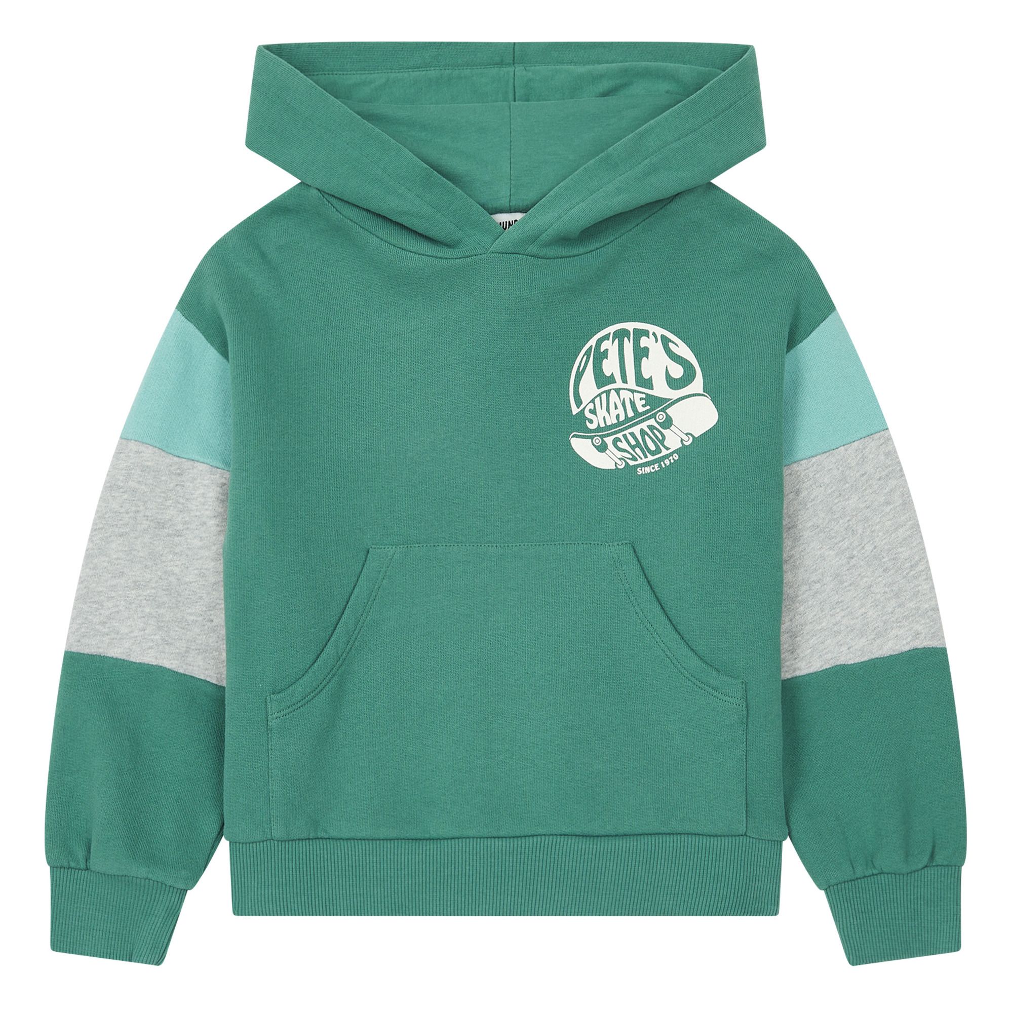 Hundred Pieces - Organic Cotton Color Block Hoodie - Green | Smallable