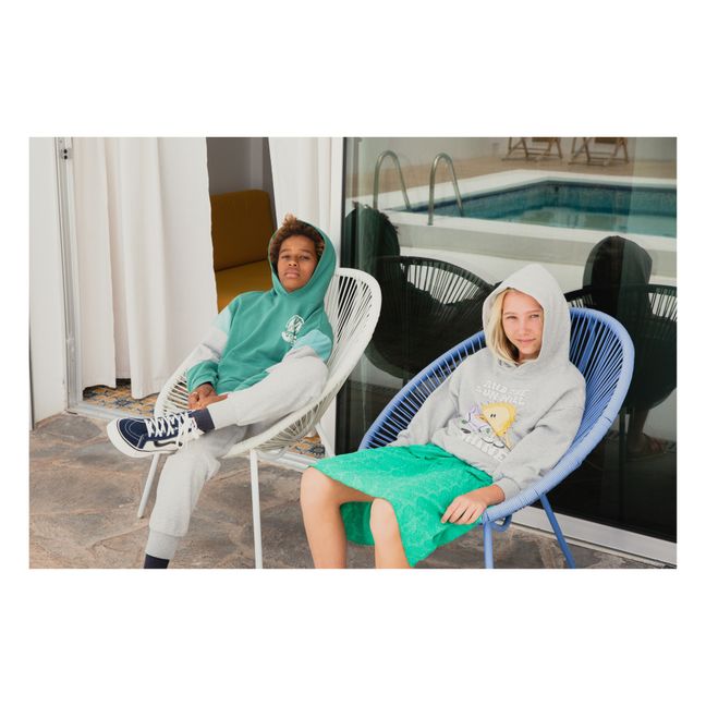 Hoodie Color Block Coton Bio | Vert