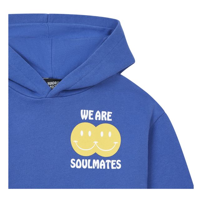 Organic Coton Soulmates Hoodie  | Azure blue