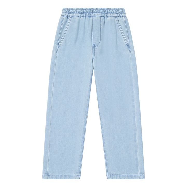 Adjustable Waist Bleached Denim Trousers  | Blau- Produktbild Nr. 0