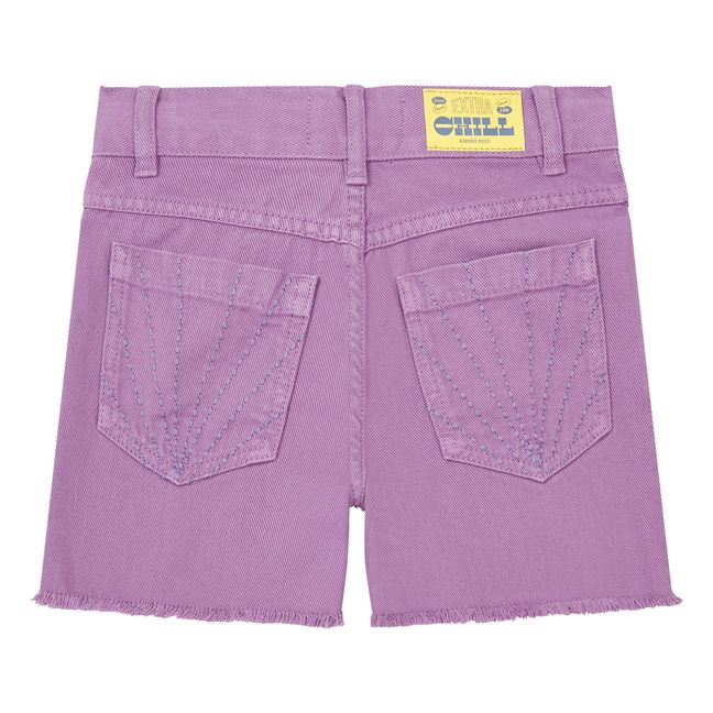 Short Denim Coton Bio | Mauve
