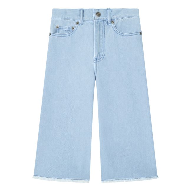 Pantalon Denim Bleach Evasé | Bleu