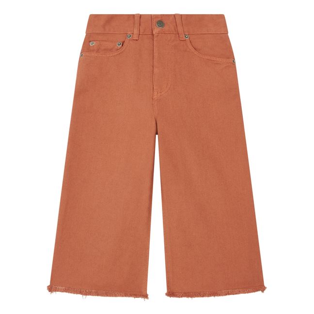 Organic Cotton Flared Denim Trousers | Mandarinenfarben