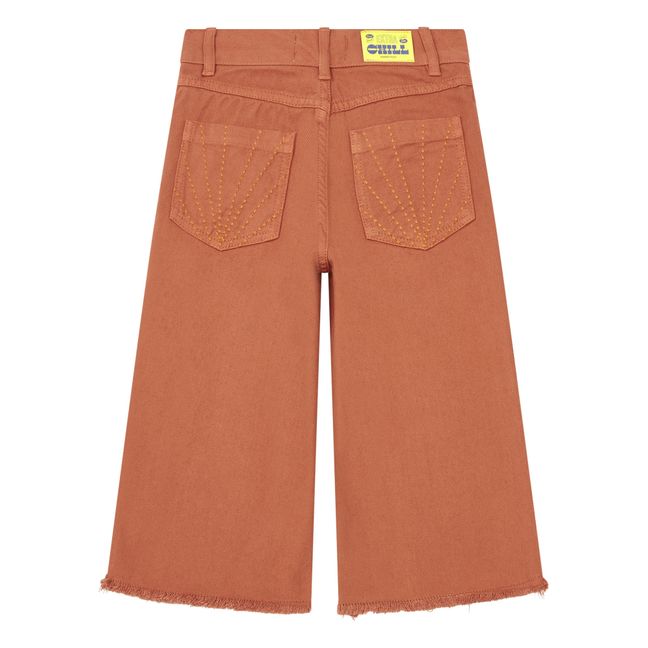 Organic Cotton Flared Denim Trousers | Tangerine