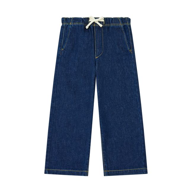 Pantalon Taille Ajustable Denim Stone Coton Bio | Bleu