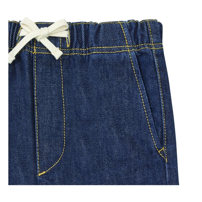 Pantalon Taille Ajustable Denim Stone Coton Bio | Bleu
