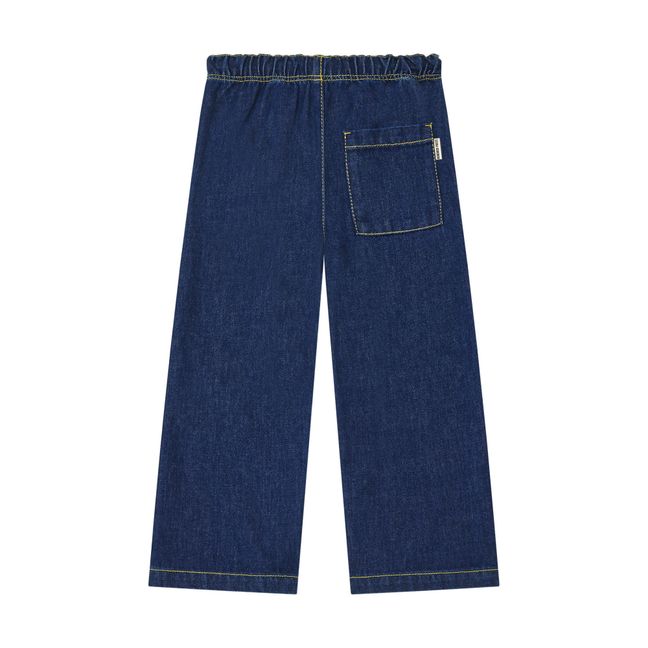 Adjustable Waist Stone Blue Denim Trousers | Blau