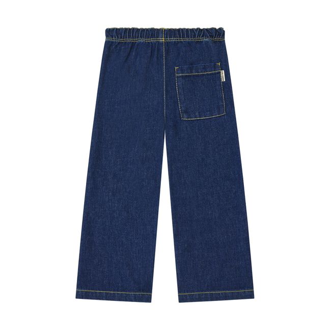 Pantalon Taille Ajustable Denim Stone Coton Bio | Bleu