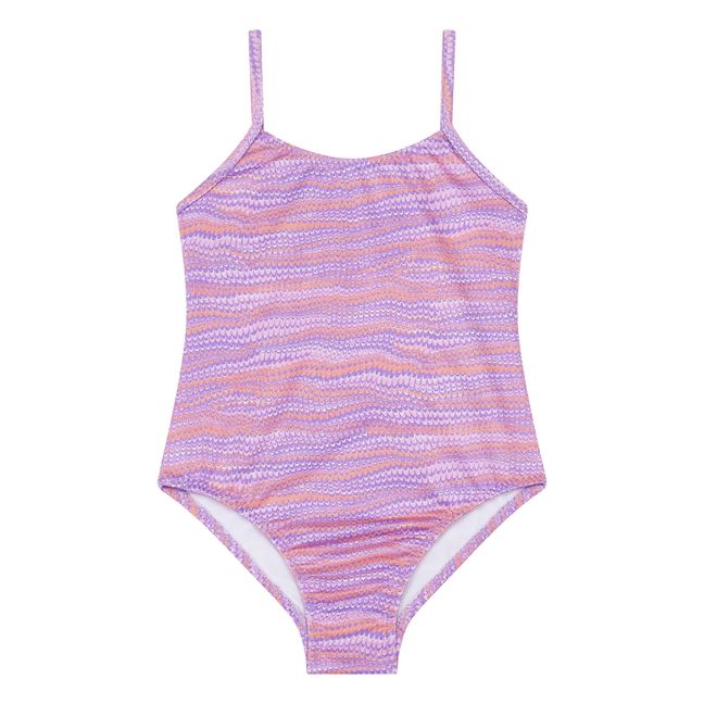 Mini Waves Printed Swimsuit | Purple