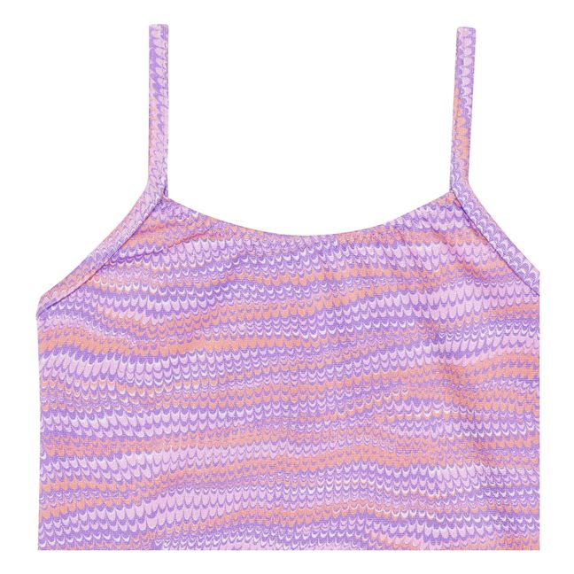 Mini Waves Printed Swimsuit | Purple