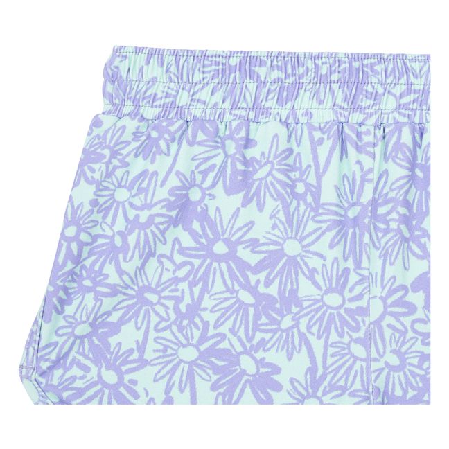 Pastel Flower Printed Swim Trunks | Green water