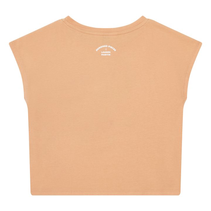 Organic Cotton Lauren Martin Flower T-Shirt  | Apricot- Produktbild Nr. 4
