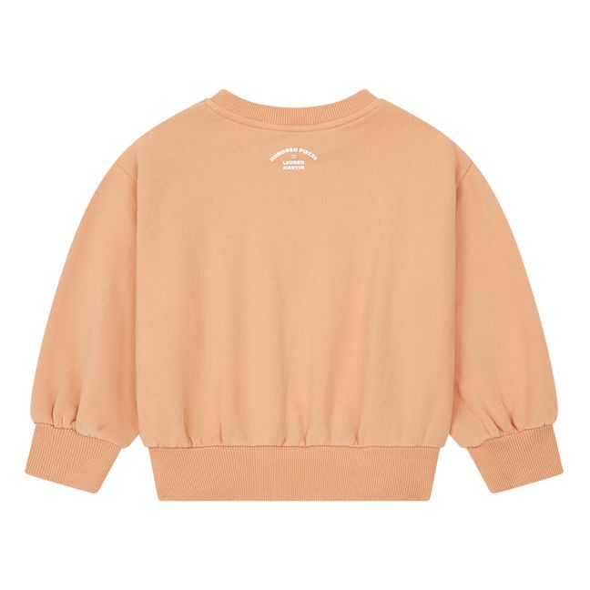 Organic Cotton Lauren Martin Flower Sweatshirt  | Apricot