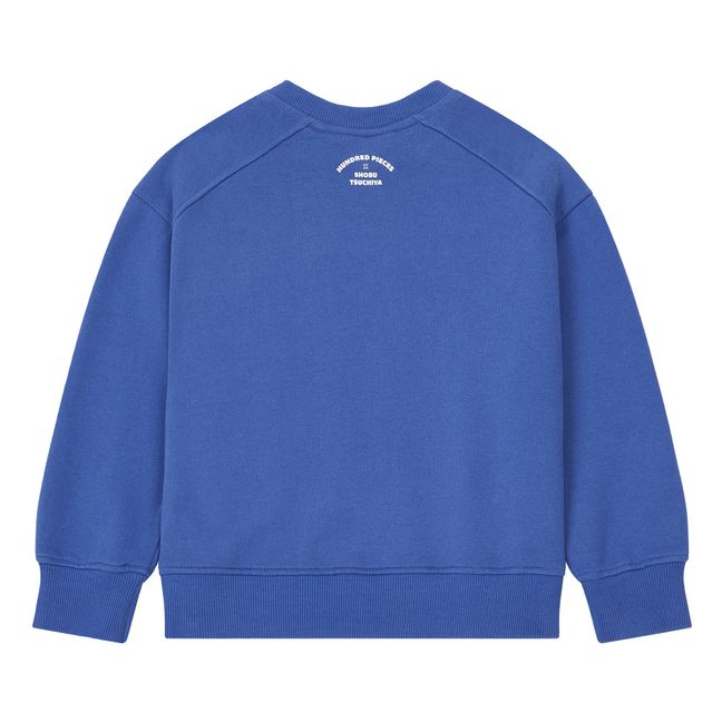 Sweatshirt Shobu Happy Coton Bio | Bleu azur