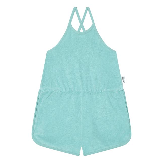 Organic Terry Cloth Playsuit | Turquoise