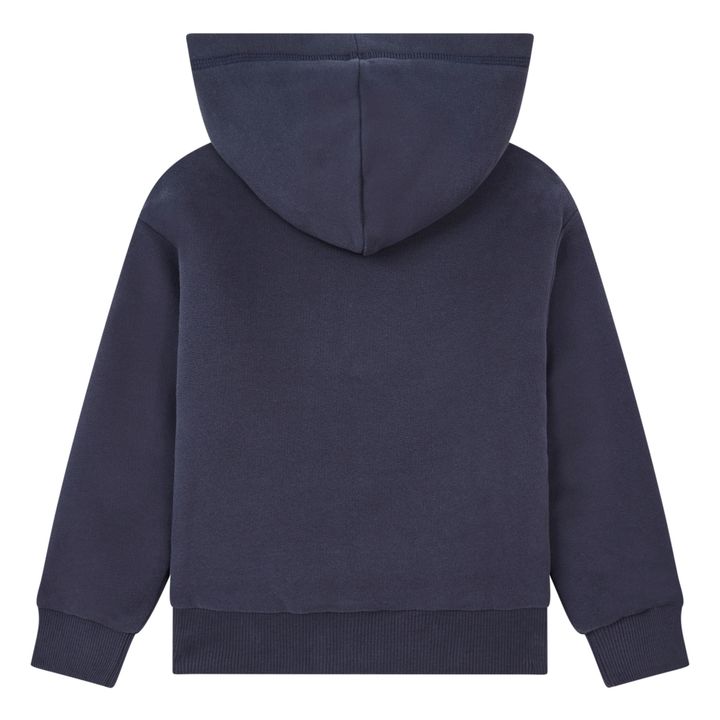 Organic Cotton Sherpa Lined Zip-Up Sweatshirt  | Blu marino- Immagine del prodotto n°2