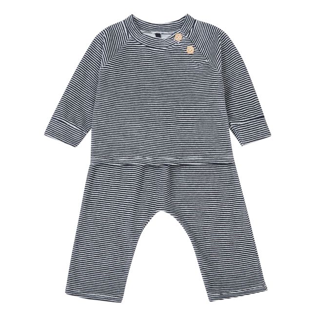 Velvet Pyjama Set | Navy blue