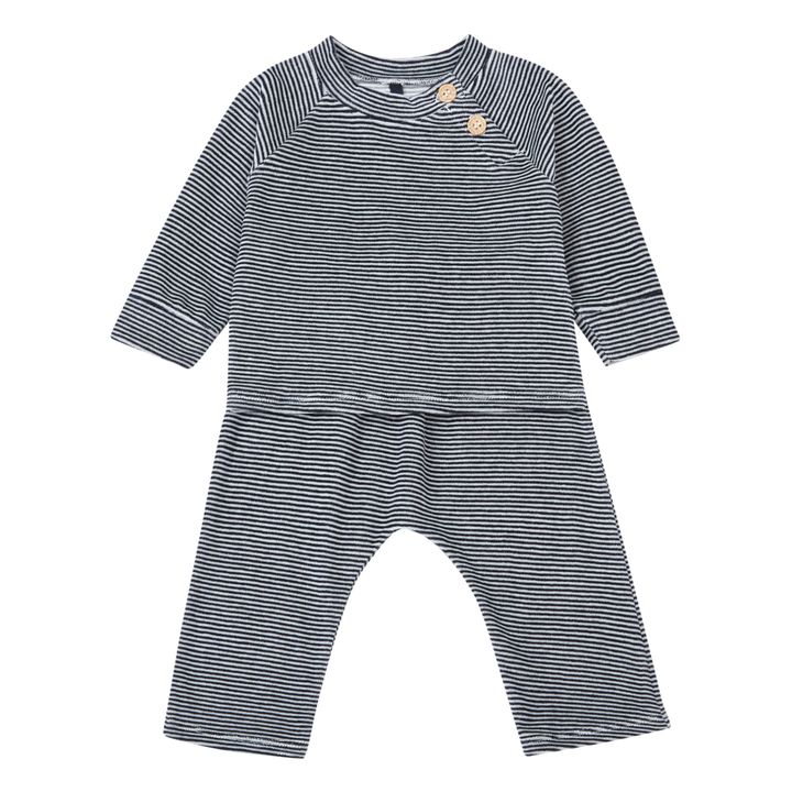 Velvet Pyjama Set | Navy blue- Product image n°0