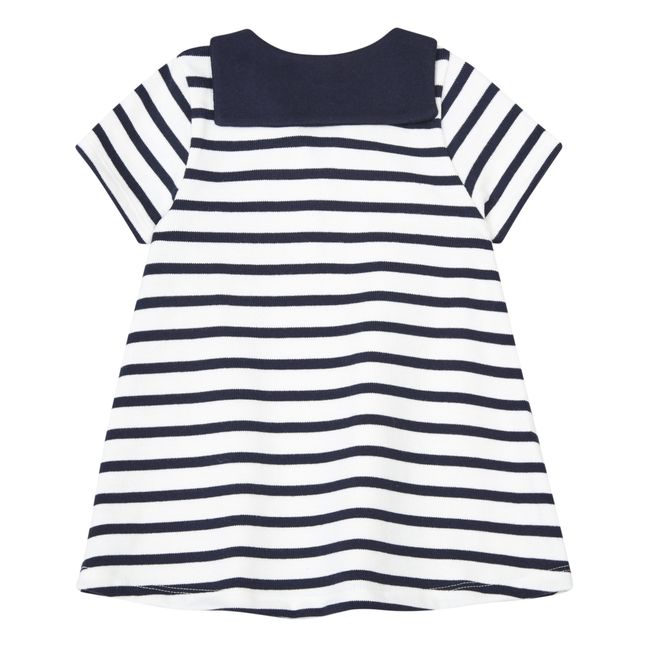 Abito con colletto in jersey organico spesso | Blu marino