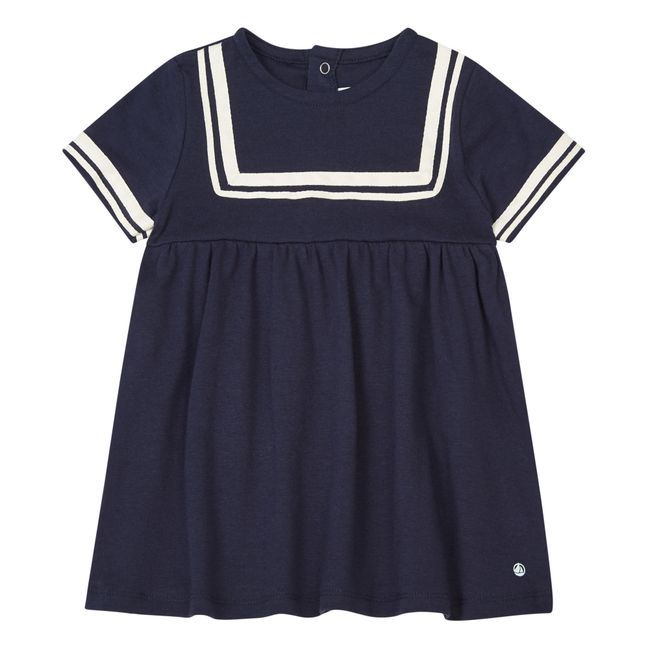 Organic Cotton Sailor Dress | Navy blue