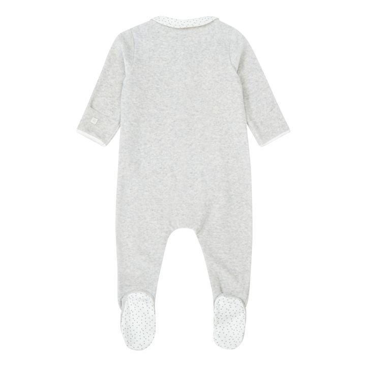 Two-Tone Organic Cotton Footed Pyjamas | Grey- Product image n°1