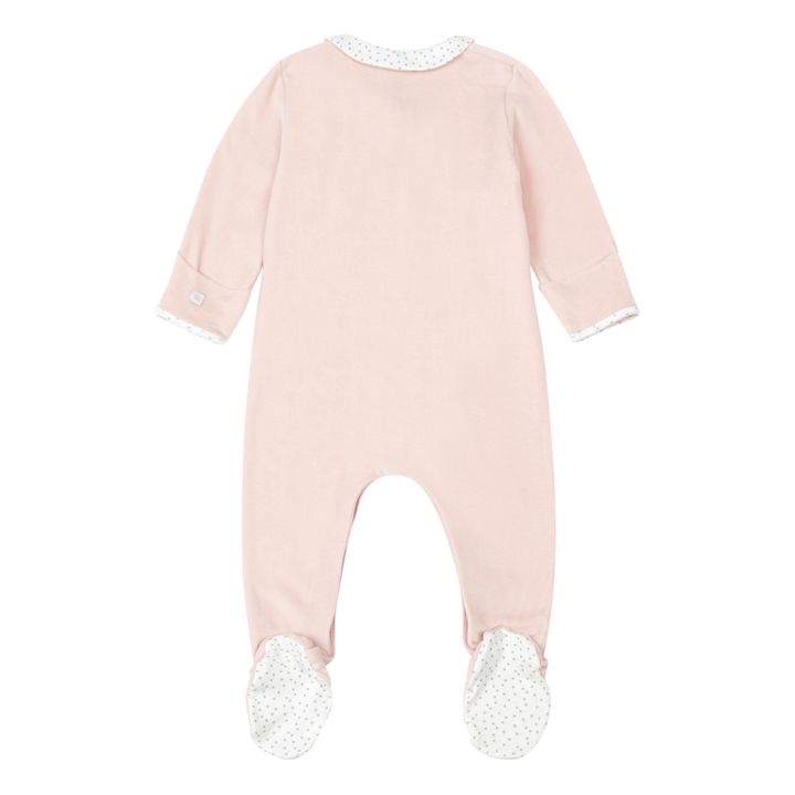 Two-Tone Organic Cotton Footed Pyjamas | Pale pink- Product image n°1