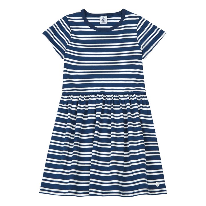 Organic Cotton Short Sleeve Dress | Azul Marino- Imagen del producto n°0