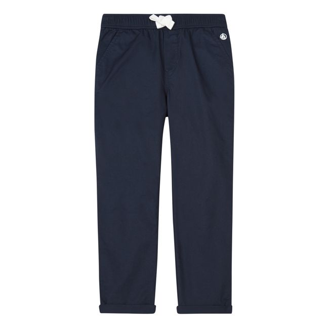 Cotton Twill Trousers | Azul Marino
