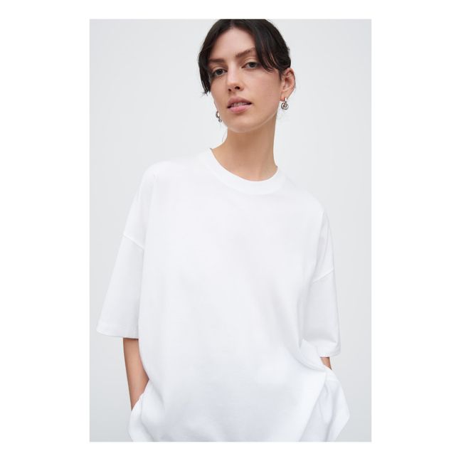 Oversized Boxy Organic Cotton T-shirt | Blanco