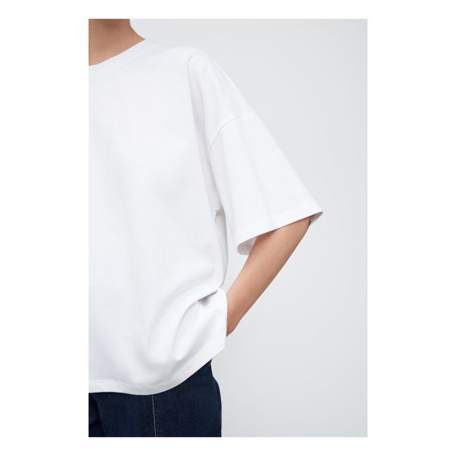 Oversized Boxy Organic Cotton T-shirt | Blanco
