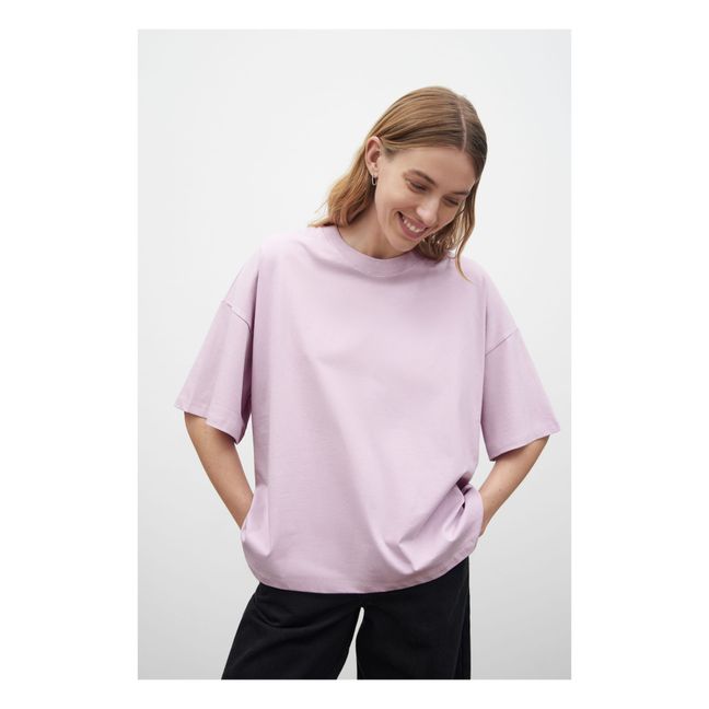 T-shirt Oversize, modello: Boxy, in cotone bio | Lilla