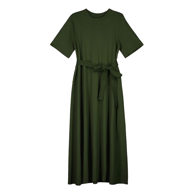 T-Shirtkleid Swing Bio-Baumwolle | Dunkelgrün