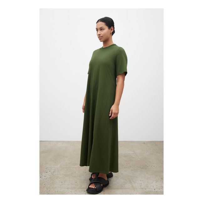 T-Shirtkleid Swing Bio-Baumwolle | Dunkelgrün